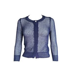vera wang fitted crochet cardigan
